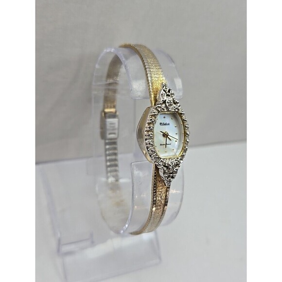 Dufonte Lucien Piccard Womens Diamond Watch Gold Tone Dainty Dress New Battery main image 4